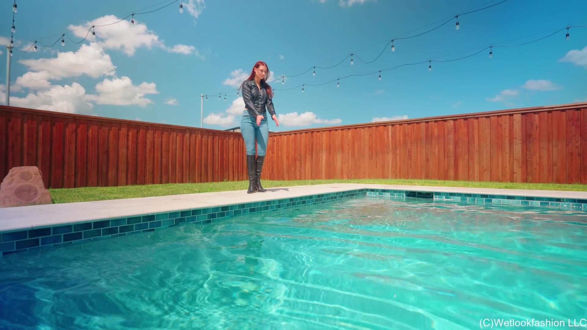 Taylor Swims in Jeans and Boots