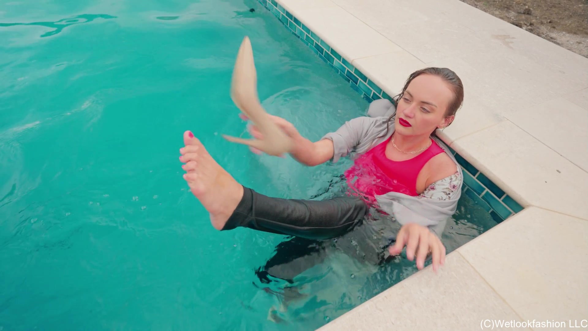 Tiffany's First Soaking Business at the New Pool