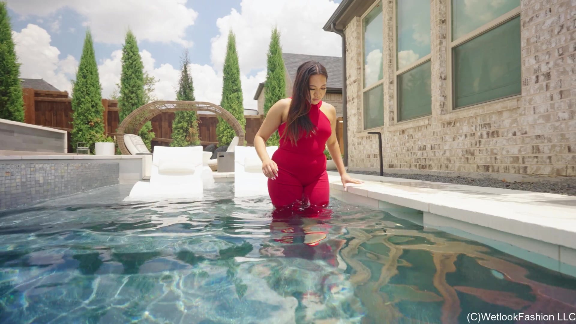 Tina Takes a Formal Swim and Shower