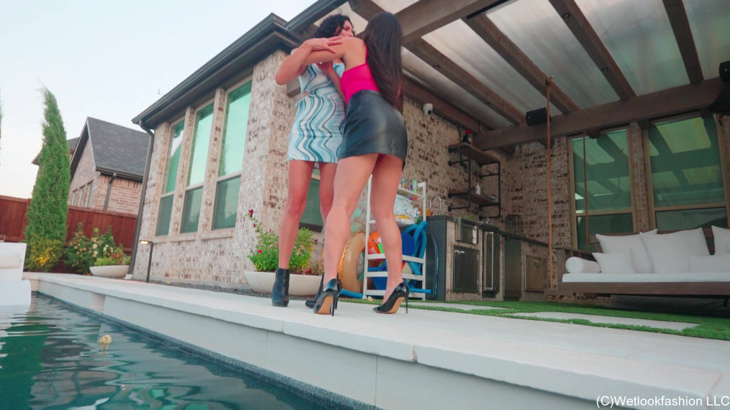 Swimming Pool Catfight with Kylie and Bella