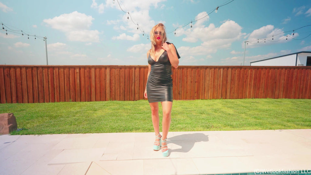 Wet Faux Leather with Camille