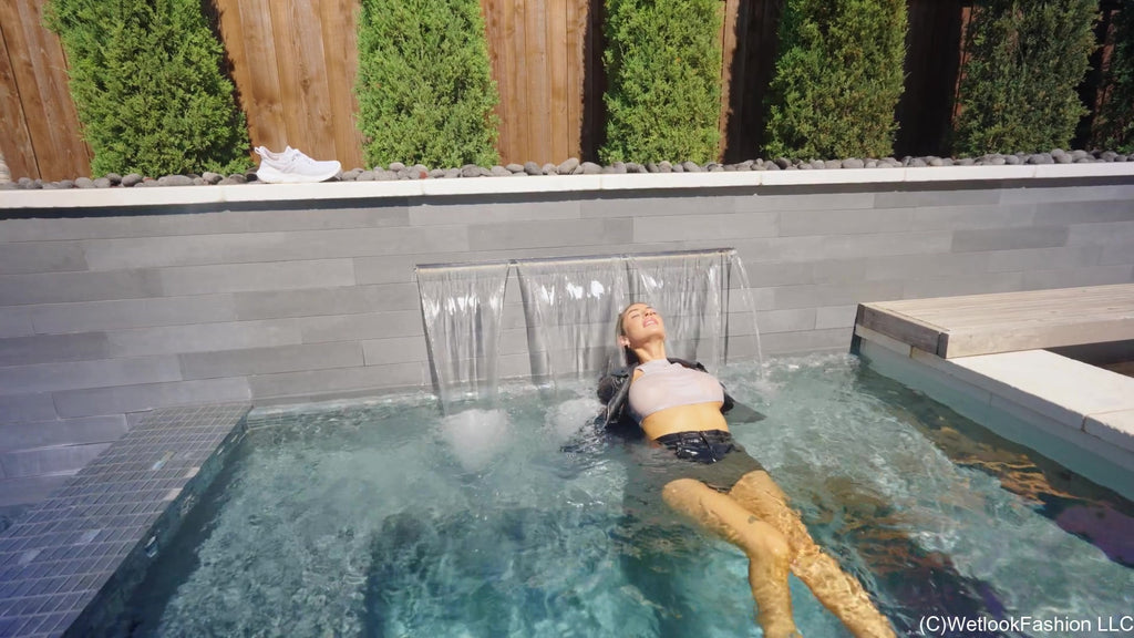 Pool Fun in a Shorts and Leggings Outfit with Diana