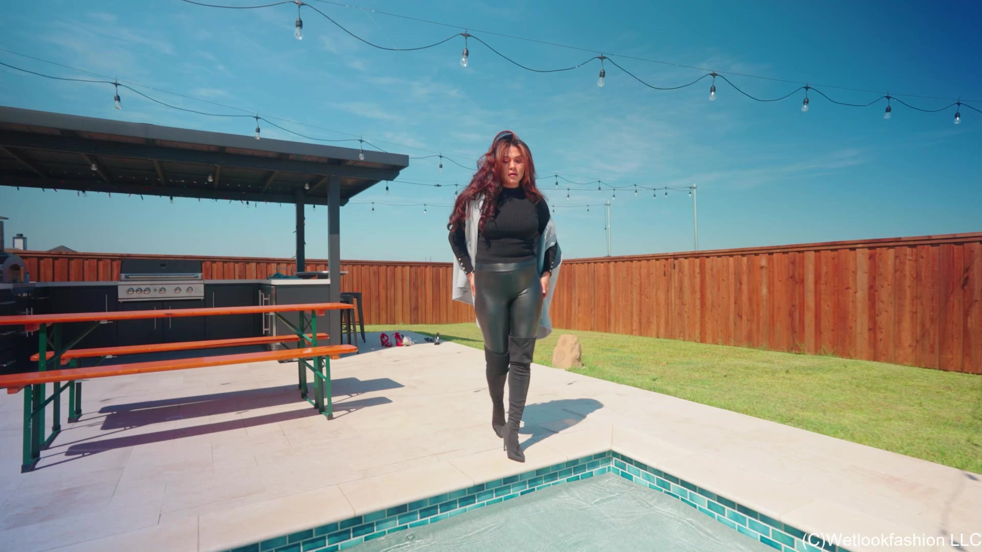 Yesenia's First Fully Clothed Pool Experience