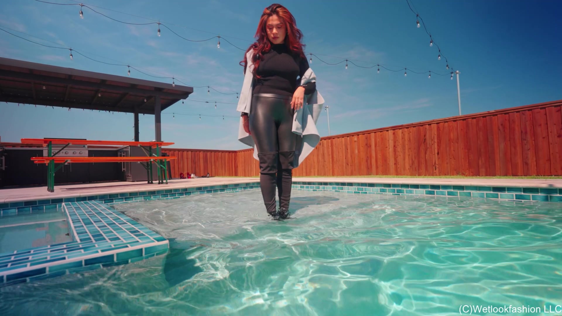 Yesenia's First Fully Clothed Pool Experience